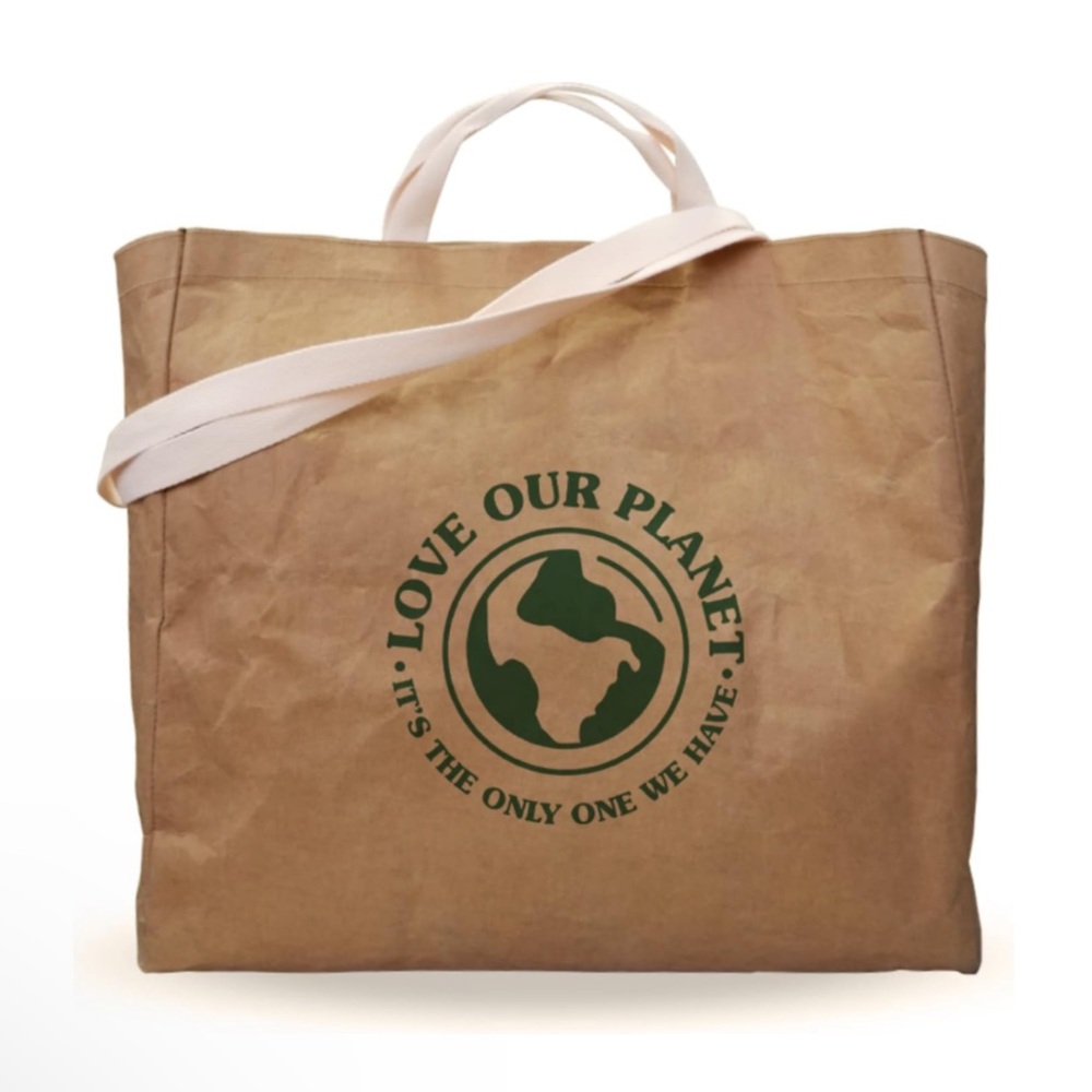 NWT “Love Our Planet” Eco Tote Bag Large Washable Paper Reusable
